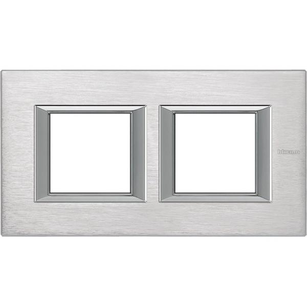 PLACA 2+2 MDULOS HORIZONTAL CROMO