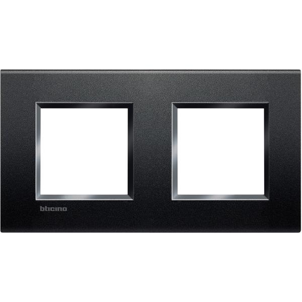 Placa embellecedora Livinglight de colorA ntracita - 2x2mod