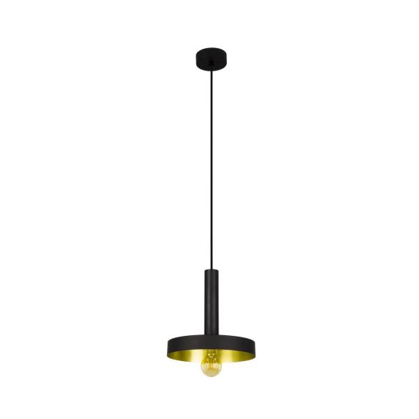 LUMINARIA COLGANTE WHIZZ E27 20W NEGRO/ORO NQUEL