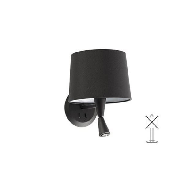 LUMINARIA MAMBO APLIQUE NEGRO 1xE27 LECTOR LED 3W 3000K