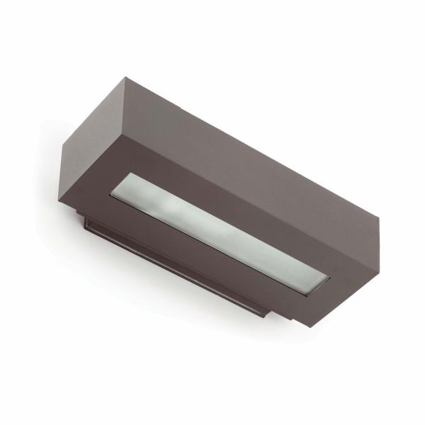 APLIQUE WEST-2 E27 ALUMINIO CRISTAL TEMPLADO GRIS OSCURO