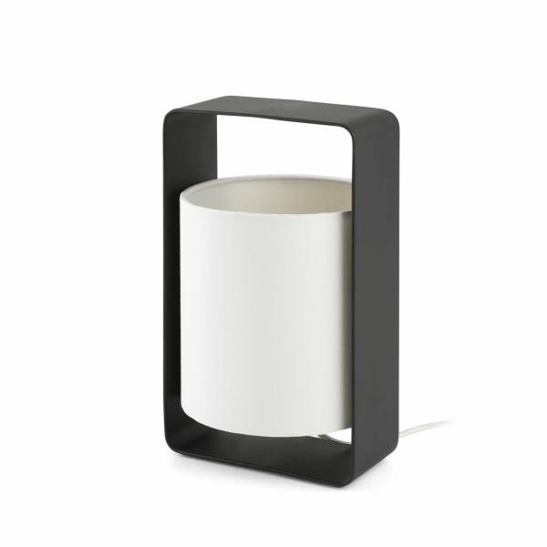 LUMINARIA SOBREMESA LULA 270mm PANTALLA BEIGE E27 20W NEGRO