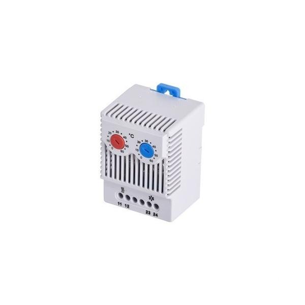 TERMOSTATO DOBLE NC+NA 0 - 60 C TERMINAL 4 POLOS IP20 62x59x42mm