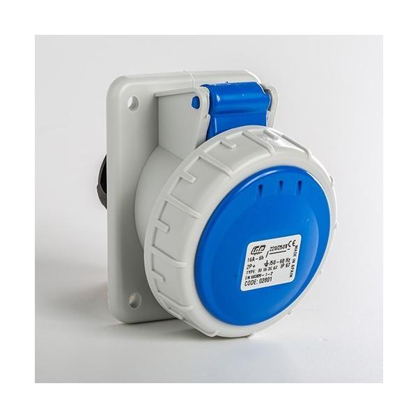 BASE EMPOTRAR INCLINADA IP66-IP67 2P+T 200/250V 16A 6h