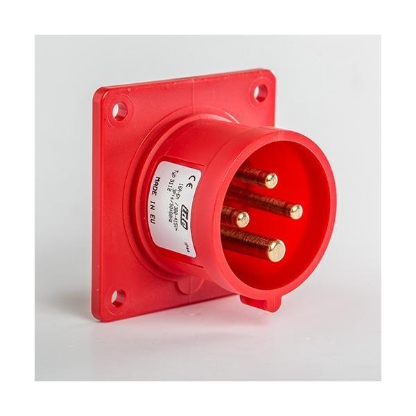 CLAVIJA EMPOTRAR RECTA IP44 3P+T 380/415V 16A 6h DE COLOR ROJO