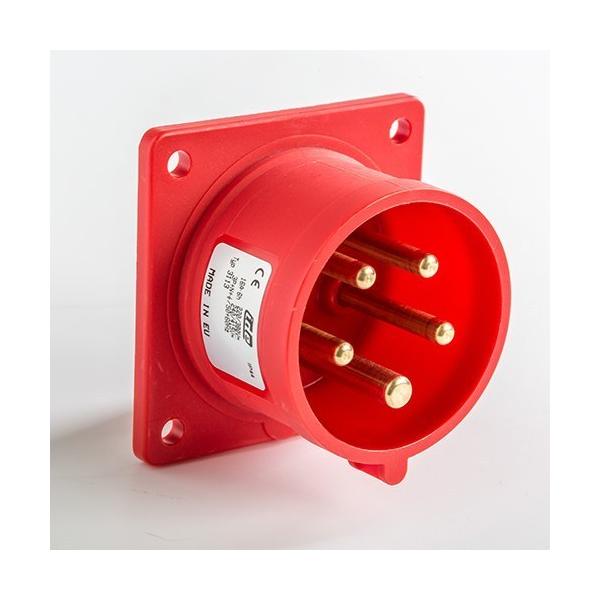 CLAVIJA EMPOTRAR RECTA IP44 3P+N+T 200/346 240/415V 16A 6h DE COLOR ROJO