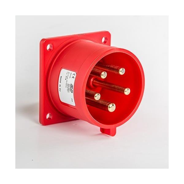 CLAVIJA EMPOTRAR RECTA IP44 3P+N+T 200/346 240/415V 32A 6h DE COLOR ROJO