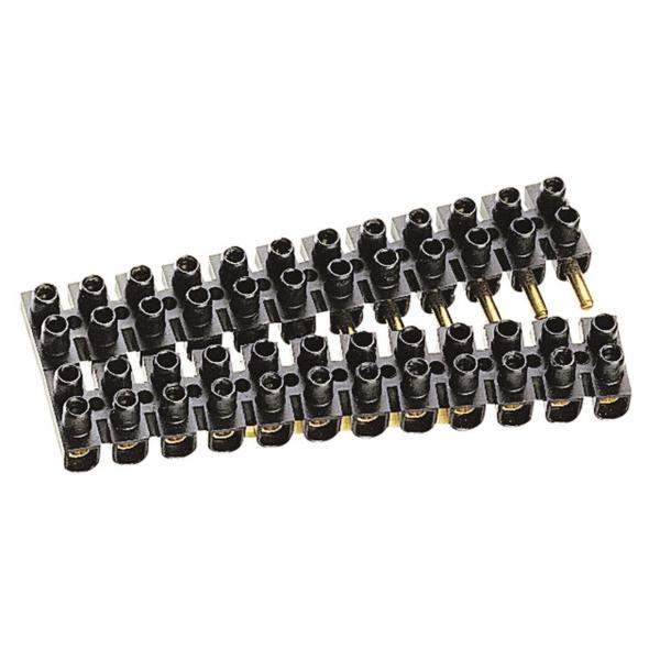 REGLETA SUPREM 12 BORNAS PVC NEGRA 6mm