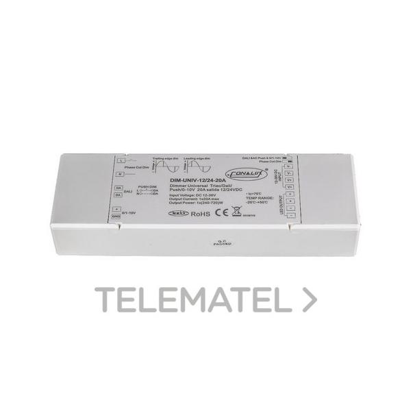 DIMMER UNIVERSAL CON ENTRADAS PULSADOR, DALI, 0-10V Y TRIAC-AC