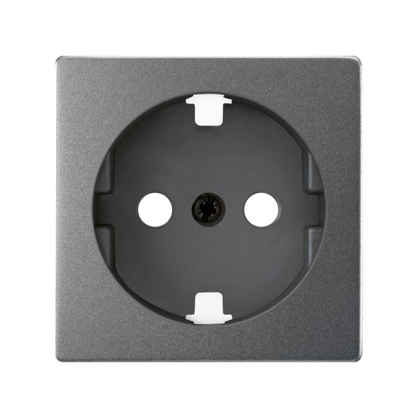 Tapa con dispositivo de seguridad para base de enchufe schuko titanio Simon 82 Concept