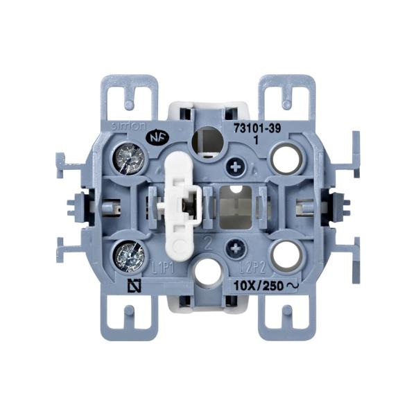 Interruptor unipolar 10 AX 250V~ con sistema de embornamiento a tornillo Simon 73