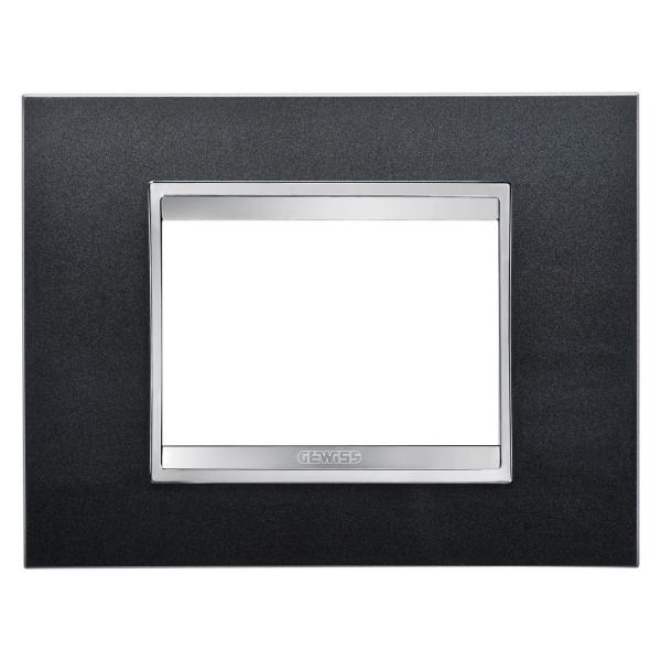 PLACA LUX 3 MDULOS EN TECNOPOLMERO BARNIZADO GRIS PIZARRA