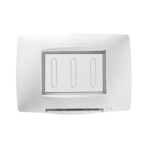 PLACA ESTANCA 3 MDULOS BLANCO IP55 PARA CAJA RECTANGULAR