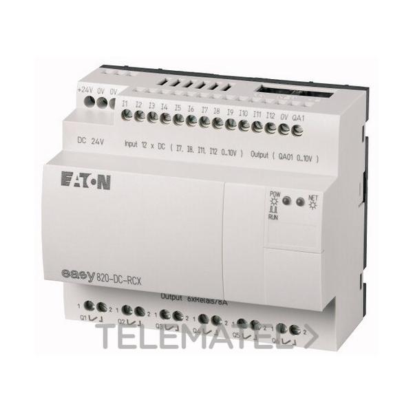 MÓDULO CONTROL EASY820-DC-RCX CON 12 ENTRADAS DIGITALES 24V DC