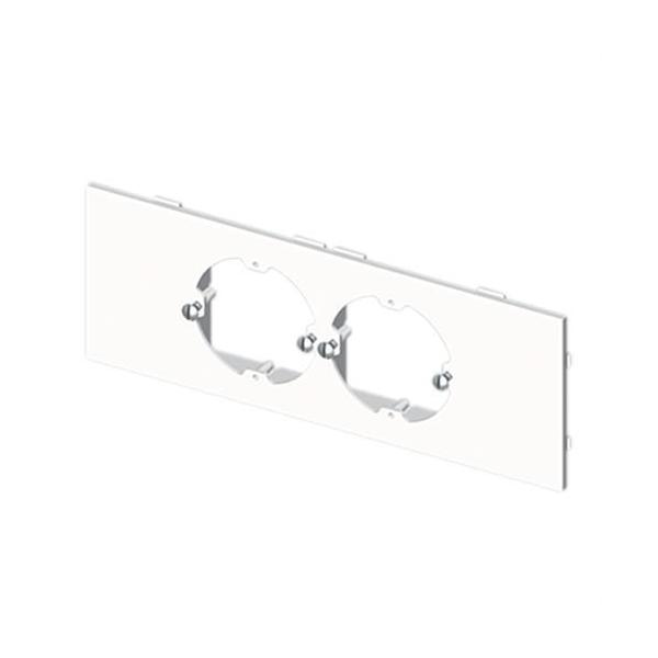 PLACA PARA 2 MECANISMO UNIVERSAL U24X PVC BLANCO NIEVE