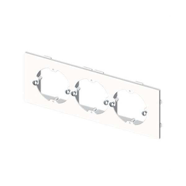 PLACA PARA 3 MECANISMO UNIVERSAL U24X PVC BLANCO NIEVE