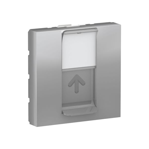 CARATULA RJ45 2 MDULOS KEYSTONE ALUMINIO