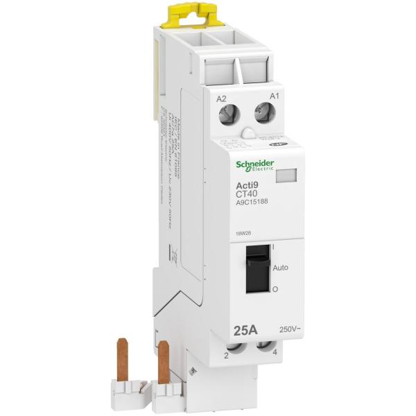 CONTACTOR CT iC40 2P 25A CON MANDO MANUAL