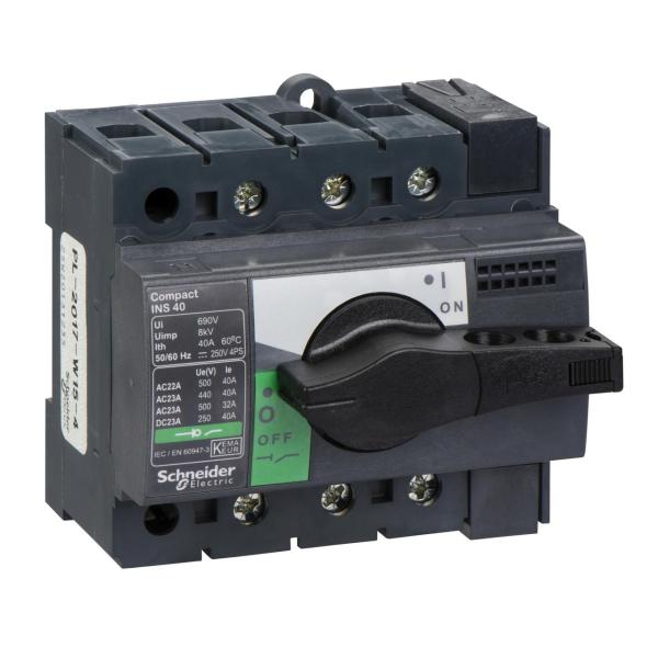 INTERRUPTOR / SECCIONADOR COMPACT 40A 3P EMPOTRABLE NEGRO