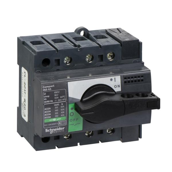 INTERRUPTOR / SECCIONADOR COMPACT 63A 3P EMPOTRABLE NEGRO