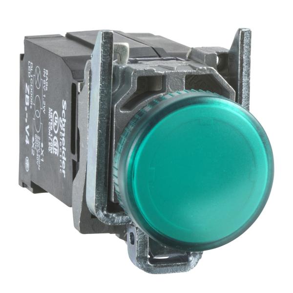 PILOTO BA9s DIMETRO 22 110-120V TRANSFORMADOR VERDE EMBELLECEDOR METLICO