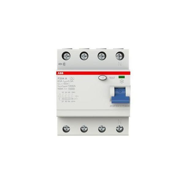 INTERRUPTOR DIFERENCIAL RESIDENCIAL/TERCIARIO F204A-63/0,3 4P 63A TIPO A 300mA