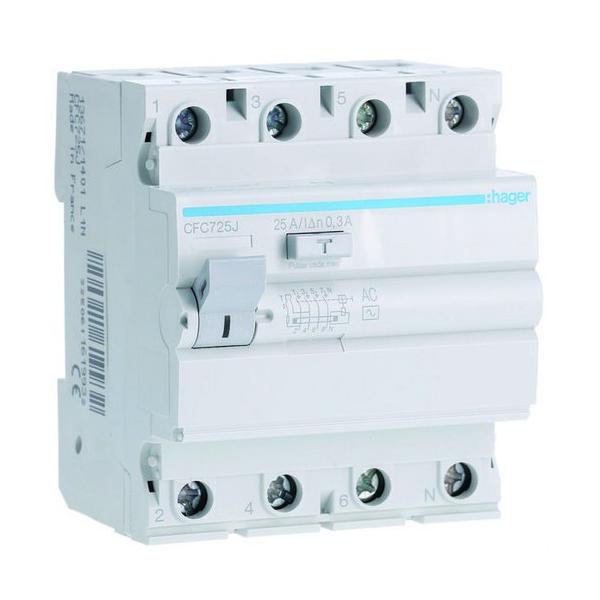 INTERRUPTOR DIFERENCIAL 4P 25A 300mA AC