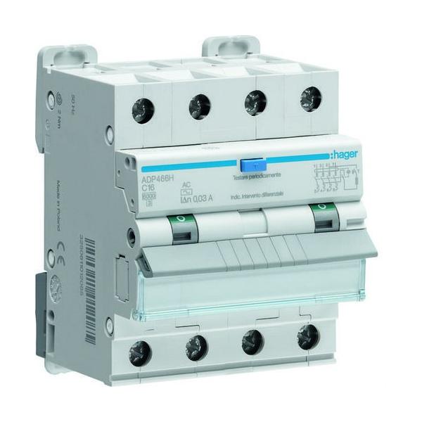 INTERRUPTOR AUTOMTICO DIFERENCIAL 4PS 6kA C-32A 300mA TYPE-AC