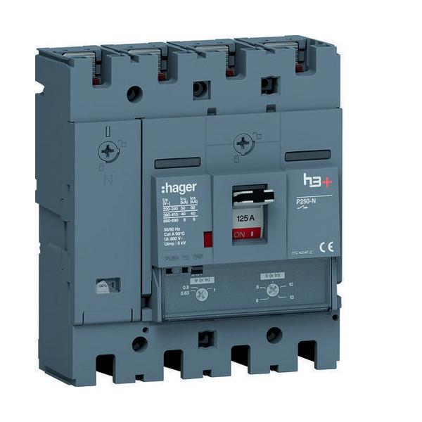 INTERRUPTOR AUTOMTICO CAJA MOLDEADA h3+ P250 4PN0-100% 125A 40kA REL TM