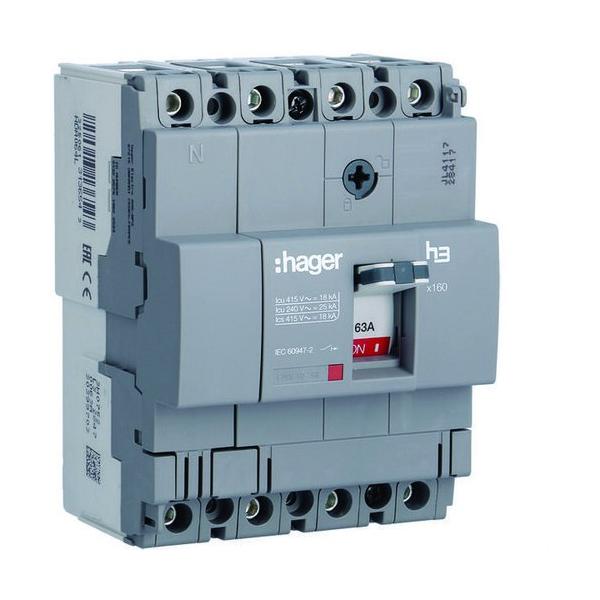 INTERRUPTOR AUTOMTICO X160 4P4D 18kA 63A TM FIJO