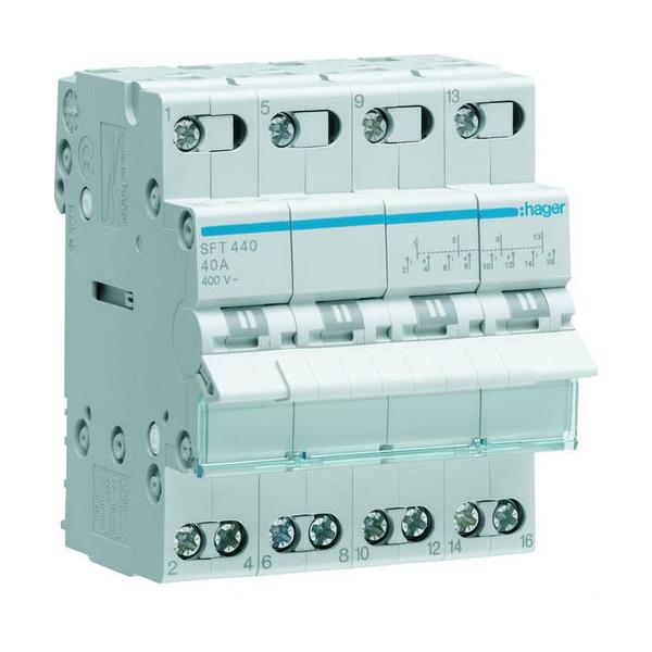 CONMUTADOR MODULAR 4P 40A COMN ARRIBA I-0-II