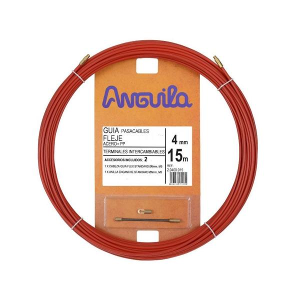 PASACABLES ACERO NYLON 4mm 15m ROJO