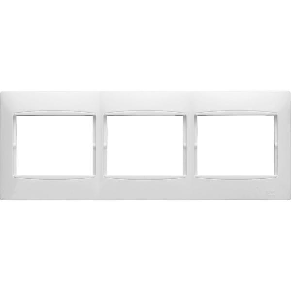 PLACA 3 ELEMENTOS HORIZONTAL SERIE CORAL EMBELLECEDOR SIN BASTIDOR EN BLANCO