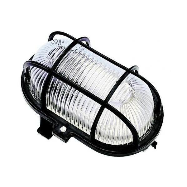 APLIQUE OVAL 60W REJILLA POLIPROPILENO NEGRO