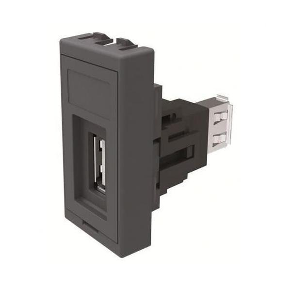 CONECTOR 1xUSB 2.0 1 MDULO ANTRACITA