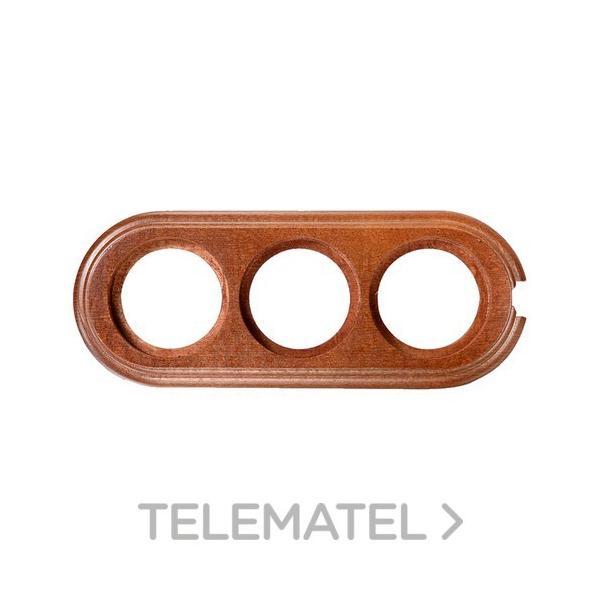 PEANA TUBO / CABLE 3 ELEMENTOS VERTICAL MADERA MIEL