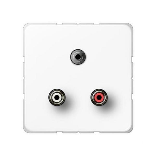 PLACA CINCH AUDIO (RCA) / JACK 3,5mm BLANCO ALPINO