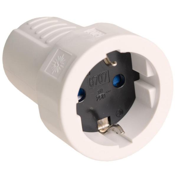 BASE TT LATERAL 10/16A 250V PVC GOMA BLANCO