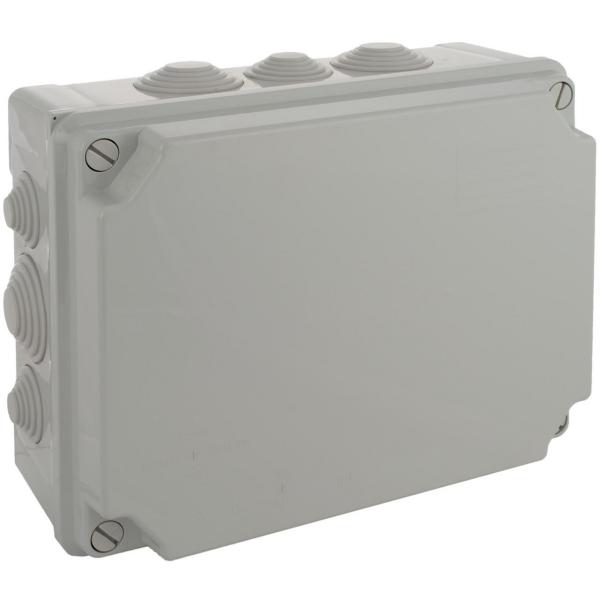 CAJA ESTANCA 310x240x125 4 CONOS PARA TUBO 32 GRIS