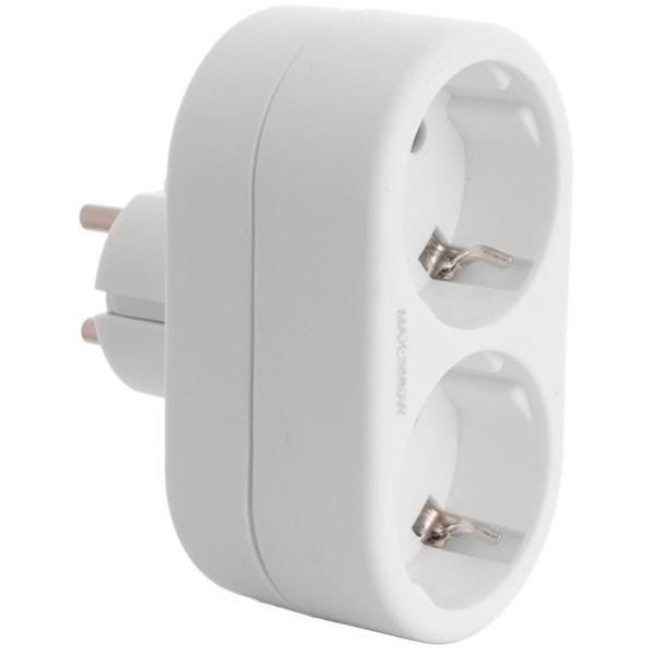 ADAPTADOR BIPOLAR 2 TOMAS TT LATERALES 16A 3680W BLANCO