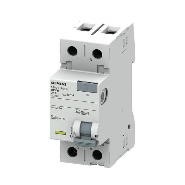 INTERRUPTOR DIFERENCIAL 70mm CLASE CA 2 MDULOS 2 POLOS 25A 30mA