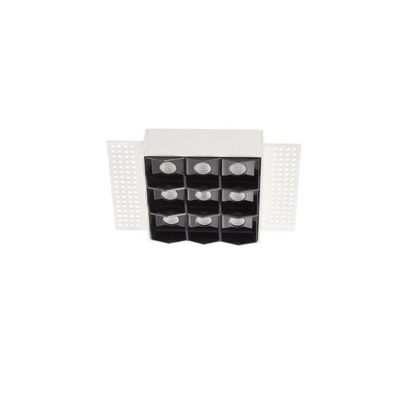 EMPOTRABLE TECHO SIN MARCO BENTO 3x3led 18,9W 50 3000K BLANCO NEGRO