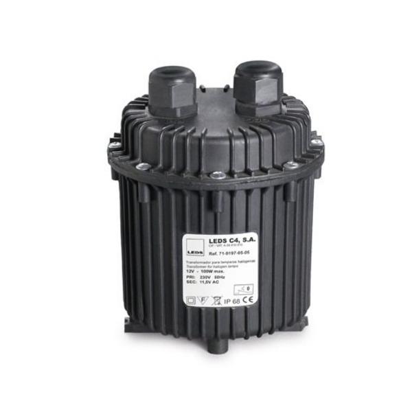 TRANSFORMADOR ESTANCO 230/12VCA 100W NEGRO