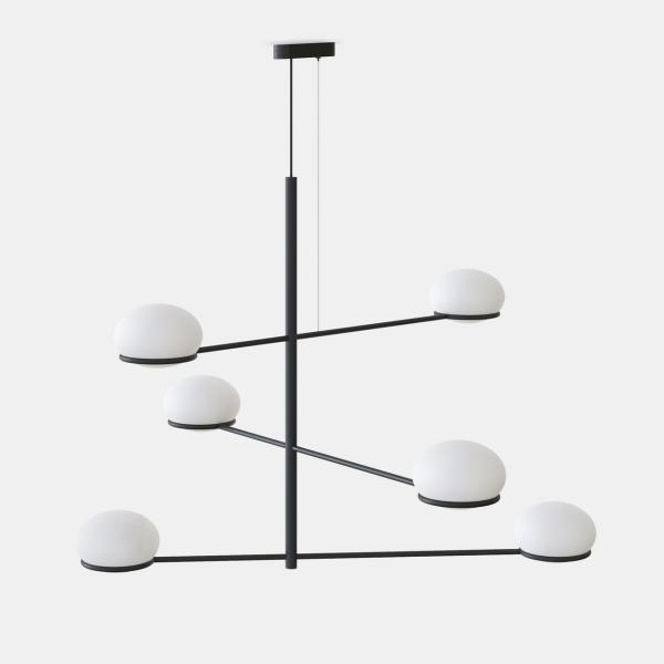 LUMINARIA COLGANTE COCO CHANDELIER 6 X E14 7 NEGRO