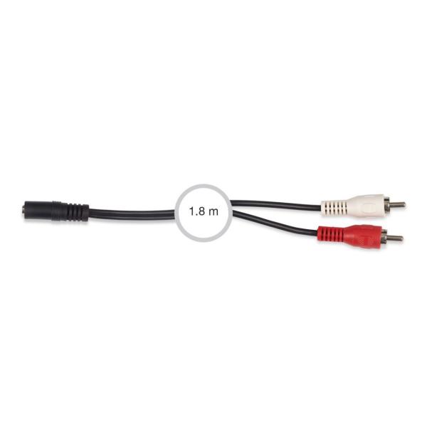 CONEXIN JACK 3,5mm ESTREO 2 RCA HEMBRA-MACHO 1,8m