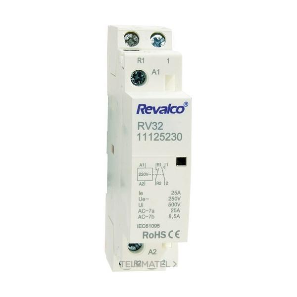 CONTACTOR MODULAR 1 MÓDULO 2P 25A 230V 2NO