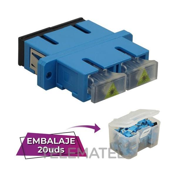 ADAPTADOR SC-SC PC SM, DX, CON FIJACIONES, TAPN TRASLCIDO, AZUL (EN CAJA)