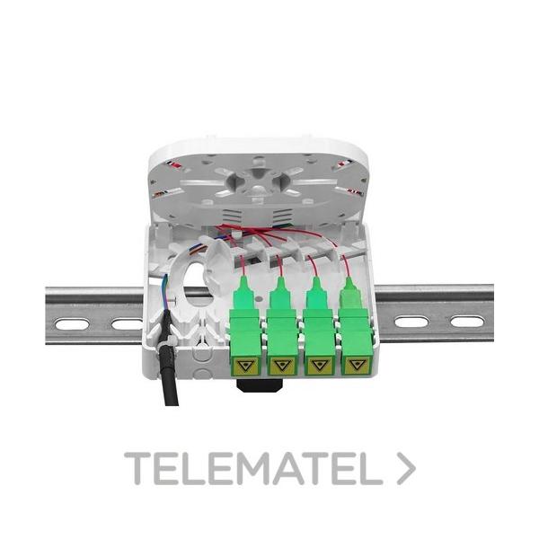 CAJA TERMINAL FO 4p SC BANDEJA FUSIN SOPORTE DIN 100x80x30mm ABS BLANCA