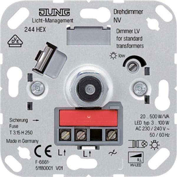 MECANISMO DIMMER GIRATORIO CON CONMUTADOR 20-500VA/W