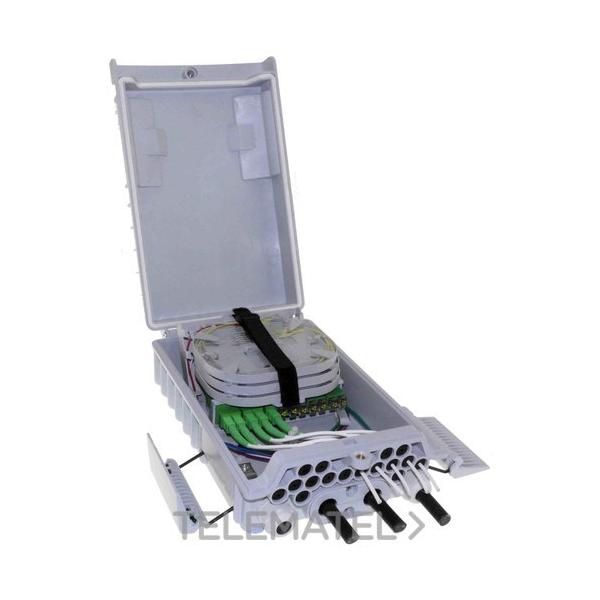 CAJA FTTH EXTERIOR 4 PUERTOS / 16 PUERTOS INCLUYE 3bx12f + SOPORTE 12SC IP65